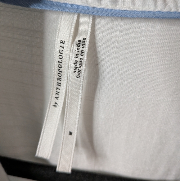 Anthropologie Blue Embroidered Coquette Cezzane Striped Eyelet Dress Nightgown M - Picture 6 of 8